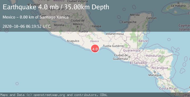 Map of OAXACA, MEXICO