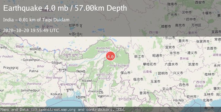 Map of MYANMAR-INDIA BORDER REGION