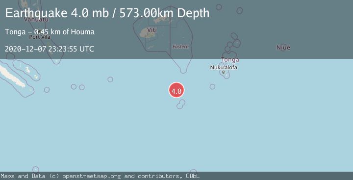 Map of SOUTH OF FIJI ISLANDS
