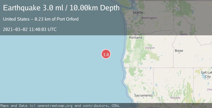 Map of OFF COAST OF OREGON