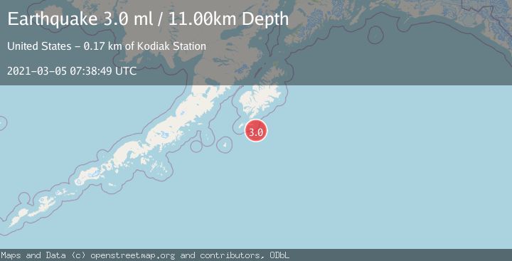 Map of KODIAK ISLAND REGION, ALASKA