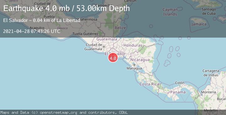 Map of OFFSHORE EL SALVADOR