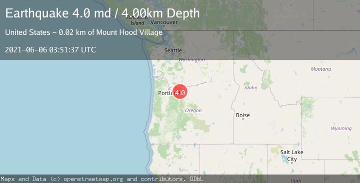 Map of MOUNT HOOD AREA, OREGON
