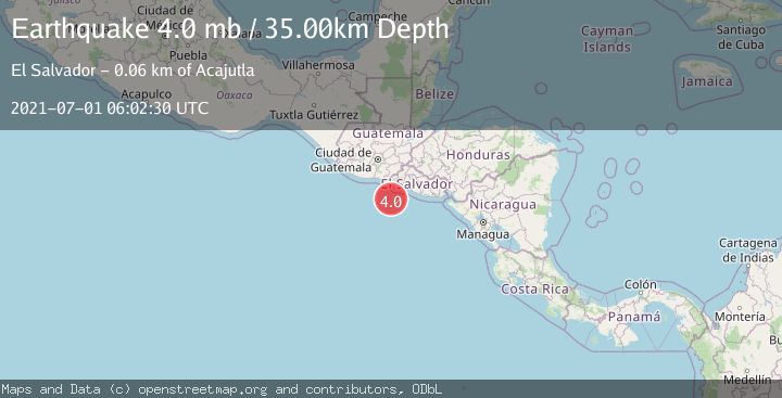 Map of OFFSHORE EL SALVADOR
