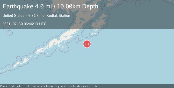 Map of SOUTH OF ALASKA