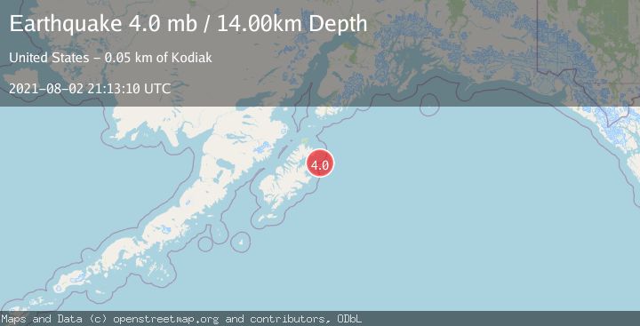 Map of KODIAK ISLAND REGION, ALASKA