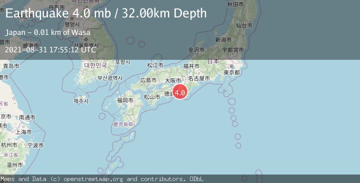 Map of NEAR S. COAST OF WESTERN HONSHU