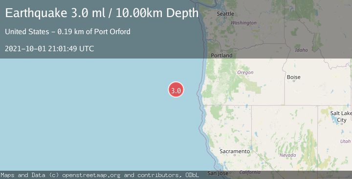 Map of OFF COAST OF OREGON