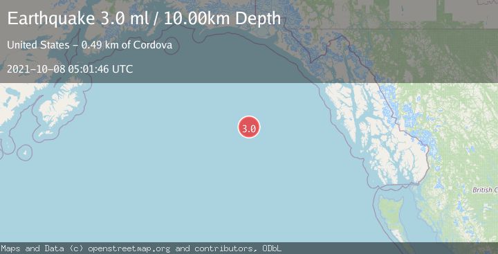 Map of OFF COAST OF SOUTHEASTERN ALASKA