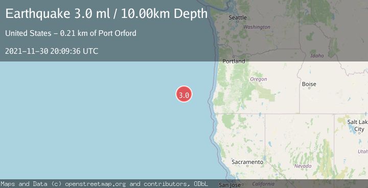 Map of OFF COAST OF OREGON