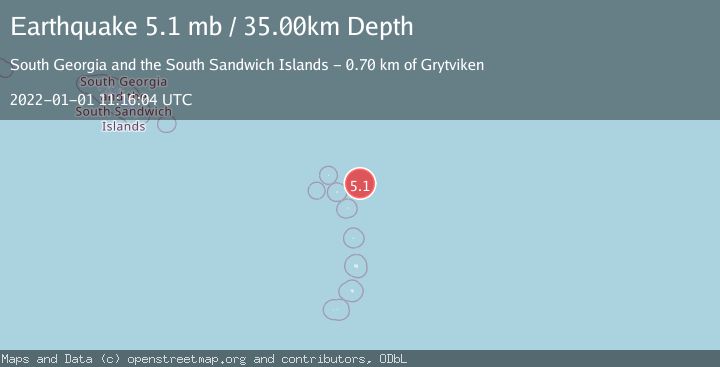Map of SOUTH SANDWICH ISLANDS REGION