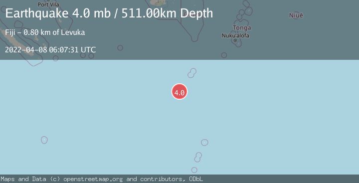 Map of SOUTH OF FIJI ISLANDS