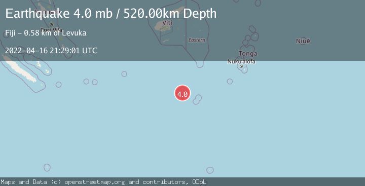 Map of SOUTH OF FIJI ISLANDS