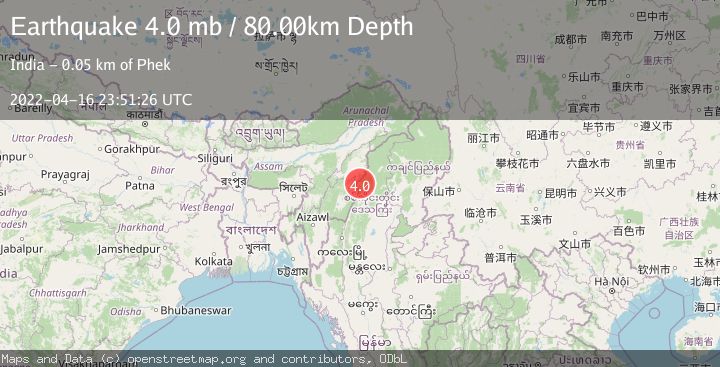 Map of MYANMAR-INDIA BORDER REGION