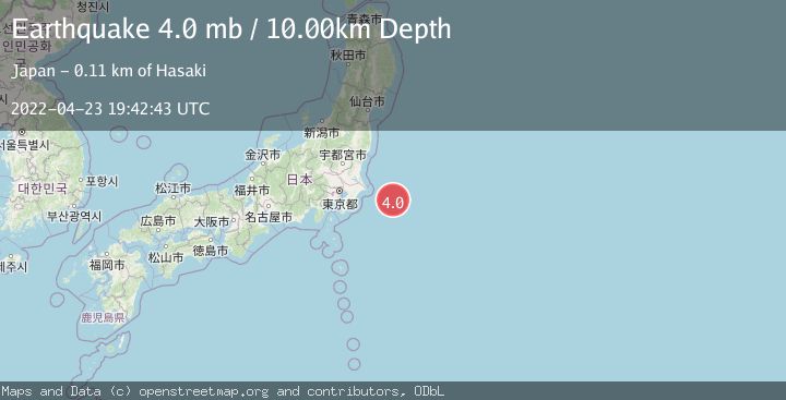 Map of NEAR EAST COAST OF HONSHU, JAPAN