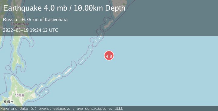 Map of EAST OF KURIL ISLANDS