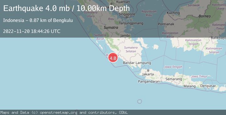 Map of SOUTHERN SUMATRA, INDONESIA