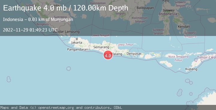 Map of JAVA, INDONESIA