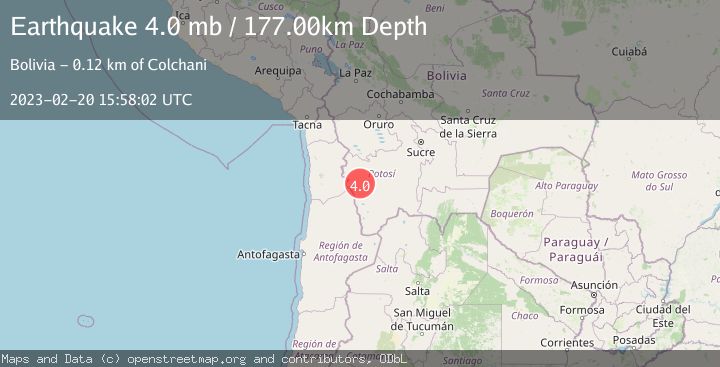 Map of POTOSI, BOLIVIA