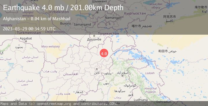 Map of HINDU KUSH REGION, AFGHANISTAN