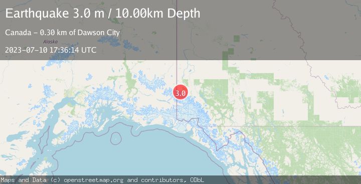 Map of SOUTHERN YUKON TERRITORY, CANADA