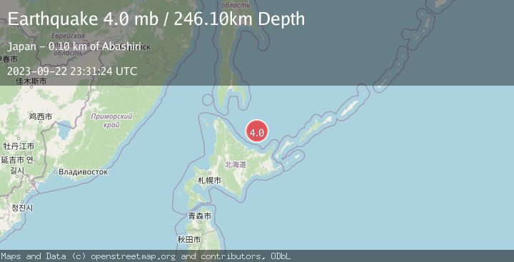 Map of HOKKAIDO, JAPAN REGION