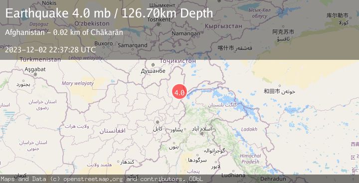 Map of HINDU KUSH REGION, AFGHANISTAN