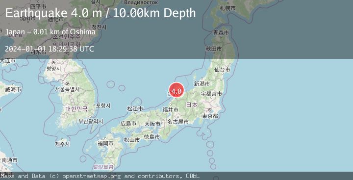Map of NEAR WEST COAST OF HONSHU, JAPAN