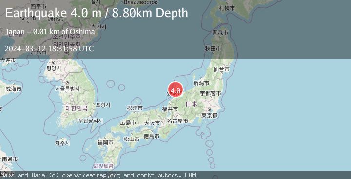 Map of NEAR WEST COAST OF HONSHU, JAPAN