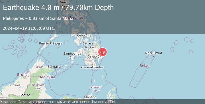 Map of MINDANAO, PHILIPPINES
