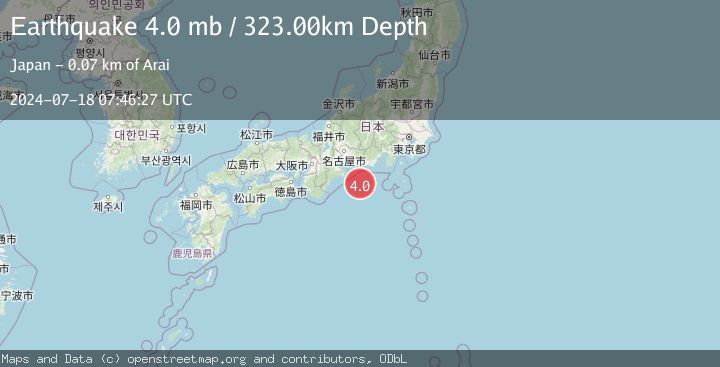 Map of NEAR S. COAST OF HONSHU, JAPAN