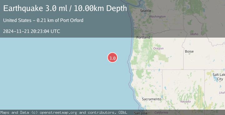 Map of OFF COAST OF OREGON