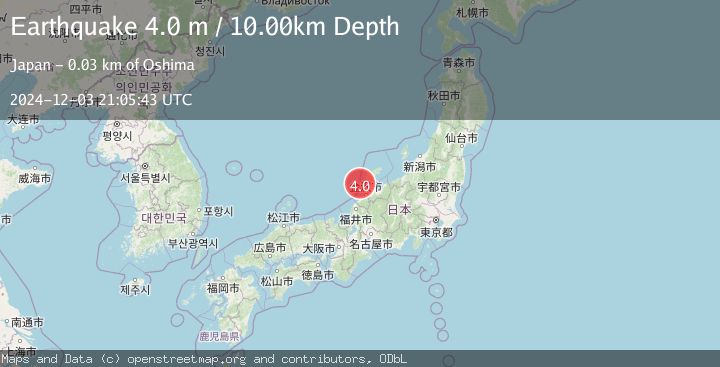 Map of NEAR WEST COAST OF HONSHU, JAPAN