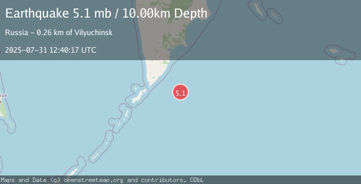 Map of EAST OF KURIL ISLANDS