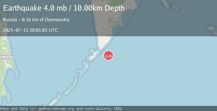Map of EAST OF KURIL ISLANDS