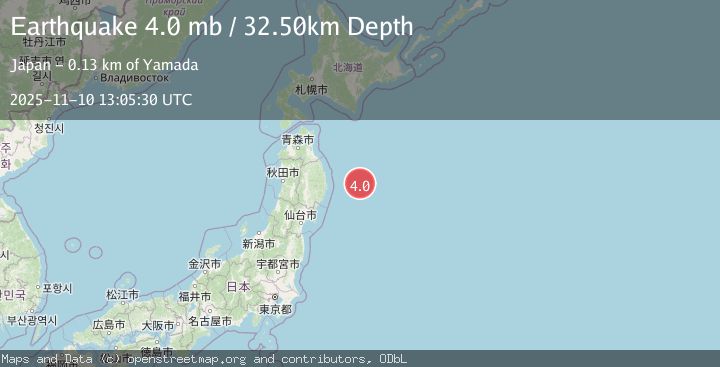 Map of OFF EAST COAST OF HONSHU, JAPAN