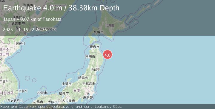 Map of NEAR EAST COAST OF HONSHU, JAPAN