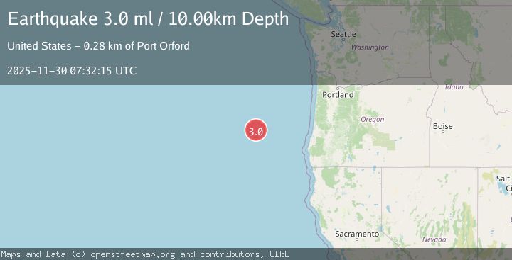Map of OFF COAST OF OREGON