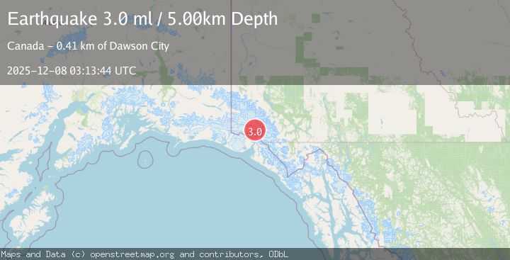 Map of SOUTHERN YUKON TERRITORY, CANADA