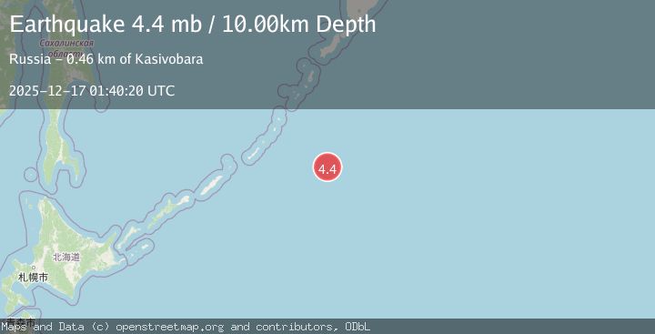 Map of EAST OF KURIL ISLANDS