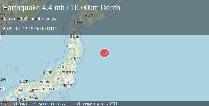 Map of OFF EAST COAST OF HONSHU, JAPAN