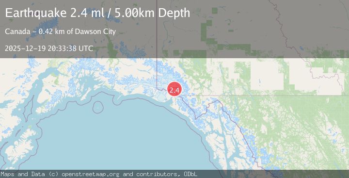 Map of SOUTHERN YUKON TERRITORY, CANADA