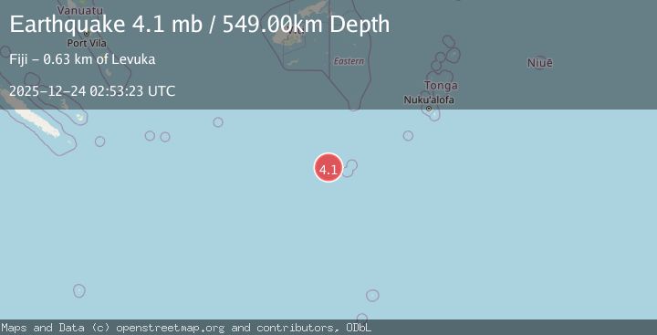 Map of SOUTH OF FIJI ISLANDS
