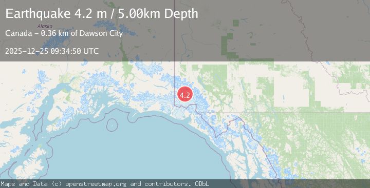 Map of SOUTHERN YUKON TERRITORY, CANADA
