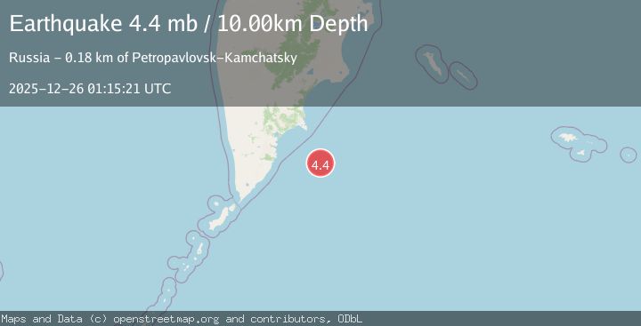 Map of OFF EAST COAST OF KAMCHATKA