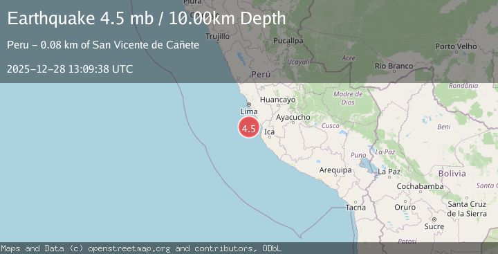 Map of OFF COAST OF CENTRAL PERU