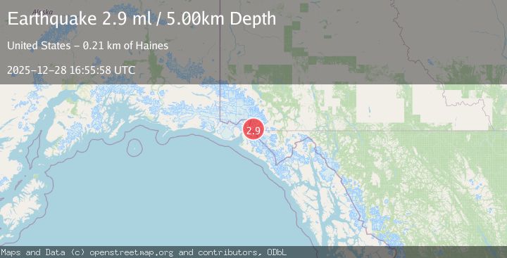 Map of SOUTHERN YUKON TERRITORY, CANADA