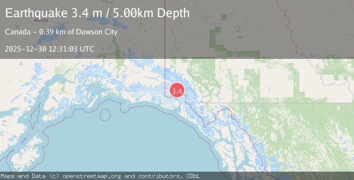 Map of SOUTHERN YUKON TERRITORY, CANADA