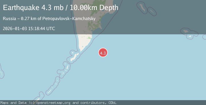 Map of EAST OF KURIL ISLANDS