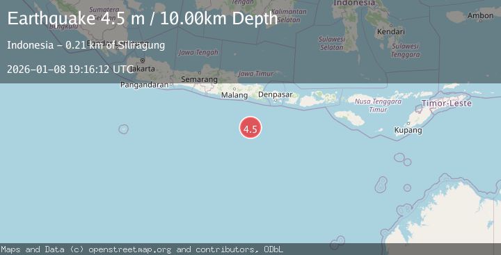 Map of SOUTH OF JAVA, INDONESIA